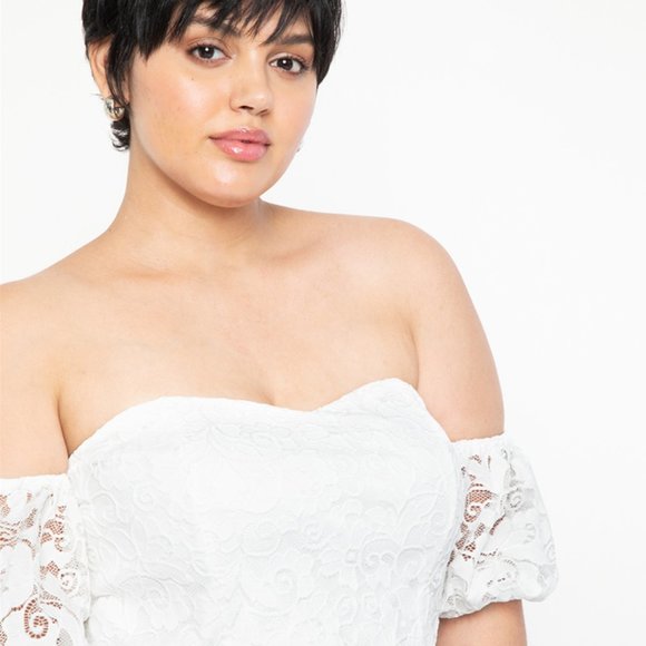 Eloquii Off the Shoulder Lace Top Size 20 - Picture 2 of 4